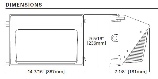 Lumark WPMLED-75-GL-UNV-7050 76W Borosilicate Glass LED Wallpack, 120-277V, 70 CRI, 5000K