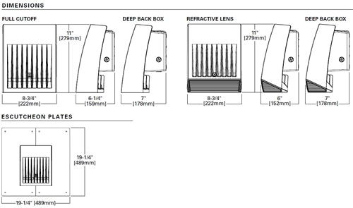Lumark XTOR8B-CBP Cross Tour MAXX Carbon Bronze 81W, Wall Mount, Full Cutoff Door, 5000K, Outdoor Integrated LED Wall Pack Light, Cold Weather Battery Pack