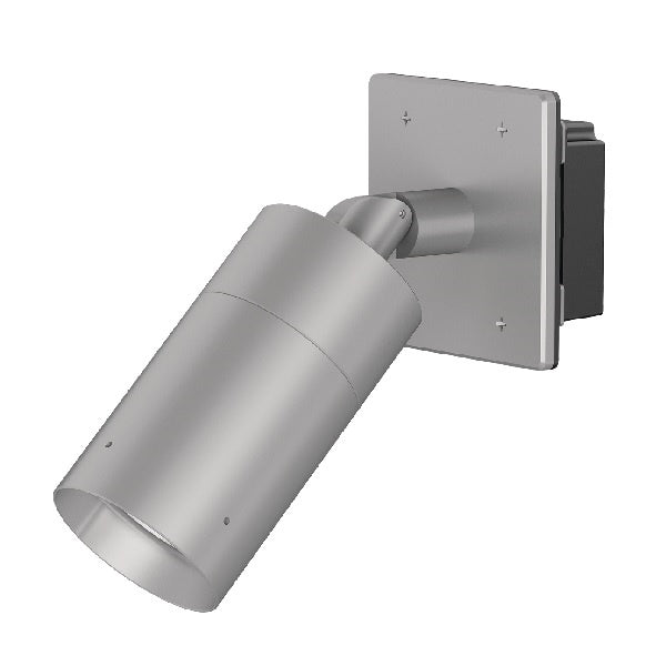 Lumiere 1003-A1-RCS-FL-LED2790-F-CS-L1-UNV-WIS 10W Lanterra 1003 Accent and Flood LED, 1 Head, Flush Lens Hood, 2700K, 90 CRI, Flood Optic, City Silver Finish, 120-277V, Wall Integral Driverl Plate