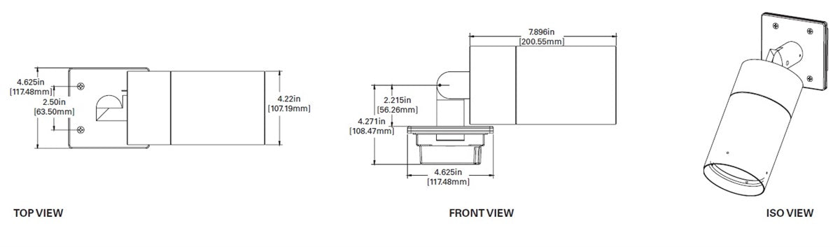 Lumiere 1004-A1-RCS-RI-LED2790-F-BK-L1-UNV-WIS 10W Lanterra Accent and Flood LED, 1 Head, Indoor, Recessed Lens Hood, 2700K Color Temperature, 90 CRI, Flood Optic, Black Finish, 120-277V, Wall Integral Driver Plate