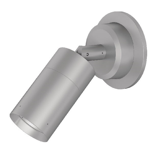 Lumiere 1004-A1-RCS-FL-LED3090-F-CS-L1-UNV-RSM 10W Lanterra Accent and Flood LED, 1 Head, Flush Lens Hood, 3000K Color Temperature, 90 CRI, Flood Optic, City Silver Finish, 120-277V, Round Surface Mount Direct to Junction Box