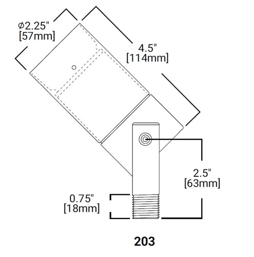 Lumiere 203-50MR16-12-BK 50W Cambria Landscape Light, Standard Side Swivel Stem, Halogen MR16, GU5.3 Base , 12V, Black