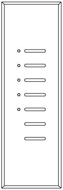 Lutron AR-M4-DN-BLA-E HomeWorks QS Wired Architrave Replacement Faceplate, Door Narrow, 5-Button Raise/Lower, Architectural Metal Finish (Faceplate Only), in Black Anodized Aluminum