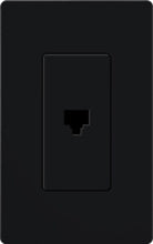 Lutron CA-PJ-BL Claro Single Phone Jack in Black