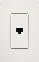 Lutron CA-PJ-WH Claro Single Phone Jack in White