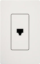 Lutron CA-PJH-WH Claro Single Phone Jack in White