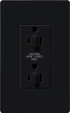 Lutron CAR-15-DDTR-BL Claro Tamper Resistant 15A Duplex Receptacle for Dimming Use in Black