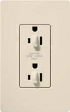 Lutron CAR-15-DDTR-LA Claro Tamper Resistant 15A Duplex Receptacle for Dimming Use in Light Almond