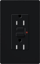 Lutron CAR-15-GFTRH-BL Claro Tamper Resistant 15A GFCI Receptacle in Black (Replaced by CAR-15-GFST-BL)