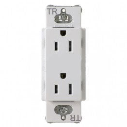 Lutron CARS-15-TRH-WH Claro Tamper Resistant 15A Duplex Receptacle in White
