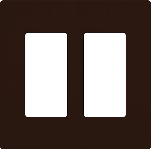 Lutron CW-2-BR Claro Screwless Wallplate 2 Gang in Brown