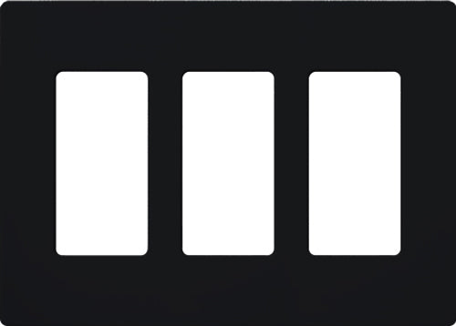 Lutron CW-3-BL Claro Screwless Wallplate 3 Gang in Black