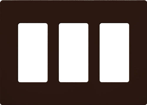Lutron CW-3-BR Claro Screwless Wallplate 3 Gang in Brown