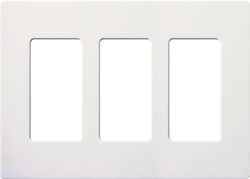 Lutron CW-3-WH Claro Screwless Wallplate 3 Gang in White