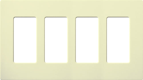 Lutron CW-4-AL Claro Screwless Wallplate 4 Gang in Almond