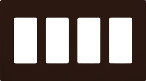 Lutron CW-4-BR Claro Screwless Wallplate 4 Gang in Brown