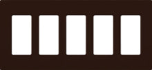 Lutron CW-5-BR Claro Screwless Wallplate 5 Gang in Brown