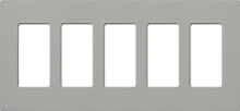 Lutron CW-5-GR Claro Screwless Wallplate 5 Gang in Gray