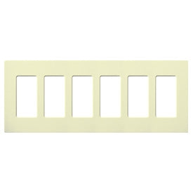 Lutron CW-6-AL Claro Screwless Wallplate 6 Gang in Almond