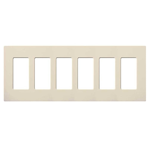 Lutron CW-6-LA Claro Screwless Wallplate 6 Gang in Light Almond