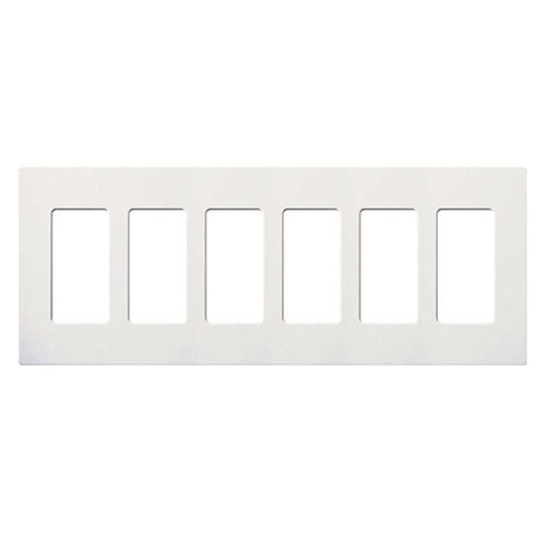 Lutron CW-6-WH Claro Screwless Wallplate 6 Gang in White