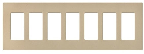 Lutron CW-7-TP (NT-R3R3R3R3R3R3R3-FB-TP) Nova T Screwless 7 Gang Wallplate Decora Opening, Fins Broken, in Taupe, Matte Finish