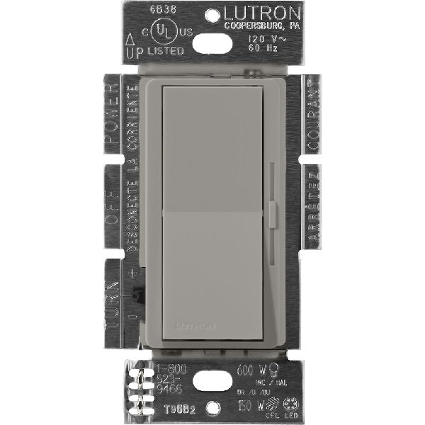 Lutron DVSCF-103P-CS Diva Satin 120V / 8A Fluorescent 3-Wire / Hi-Lume LED Single Pole / 3-Way Dimmer in Cobblestone