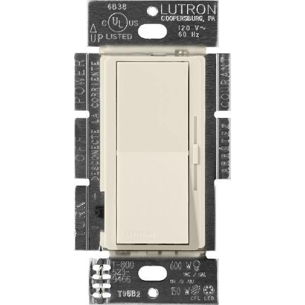 Lutron DVSCF-103P-PM Diva Satin 120V / 8A Fluorescent 3-Wire / Hi-Lume LED Single Pole / 3-Way Dimmer in Pumice