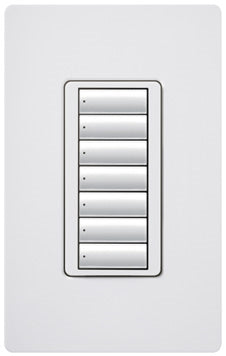 Lutron HQRD-W7B-TC HomeWorks QS RF seeTouch Designer 7-Button Keypad, in Terracotta