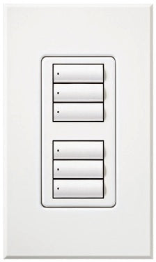Lutron HQWA-W3BDI-WH HomeWorks QS Wired seeTouch Architectural Dual Group Keypad, Insert Style, Matte Finish, in White