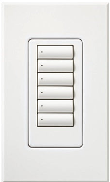 Lutron HQWA-W6BI-BL HomeWorks QS Wired seeTouch Architectural 6-Button Keypad, Insert Style, Matte Finish, in Black