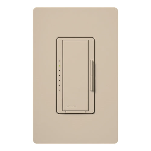 Lutron HWA-10D-TP HomeWorks QS Wired Maestro 1000W Incandescent or 800W MLV Single/Multi-Location Dimmer, Matte Finish, Taupe