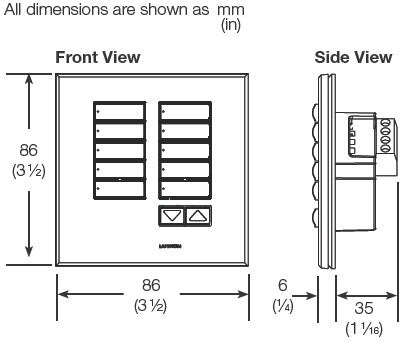 Lutron HWIS-8BRL-I-SN HomeWorks QS Wired International seeTouch 8-Button/Faceplate Kit with Raise/Lower, Insert Style, Matte Finish, Satin Nickel