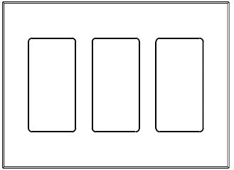 Lutron LFGR-3-GWH Designer Glass Wallplate 3 Gang in Green Glass with White Paint