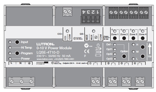 Lutron LQSE-4T10-D Power Module unit for 0-10V Dimming / Switching