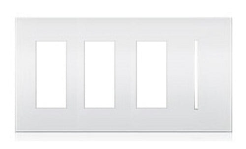 Lutron LWT-TTTG-CWH New Architectural Wallplate 4 Gang, New Architectural and Grafik T Opening, in Clear White Glass