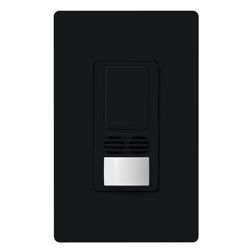 Lutron MS-B102-V-BL Maestro Dual Technology Ultrasonic and Passive Infrared Vacancy Sensor Switch for Single Circuit, Neutral Wire Required, in Black