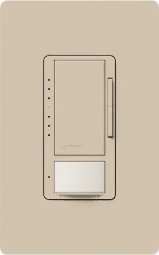 Lutron MSCL-VP153M-TP Maestro CL Vacancy Sensor (Manual ON/Auto-OFF) and Dimmer, 600W Incandescent, 150W CFL or LED Single Pole / Multi Location Dimmer in Taupe