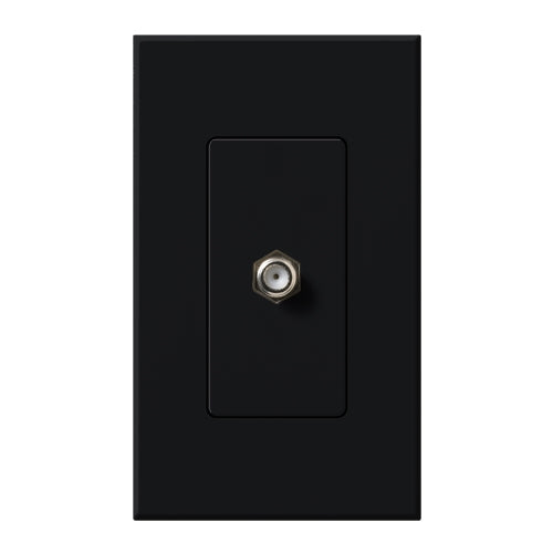 Lutron NT-CJ-BL Nova T Single Cable Jack in Black, Matte Finish