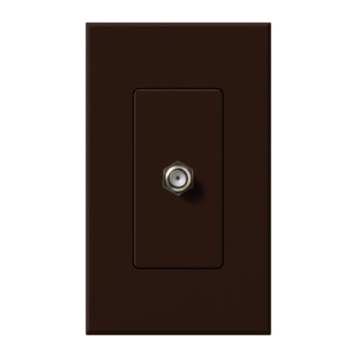 Lutron NT-CJ-BR Nova T Single Cable Jack in Brown, Matte Finish