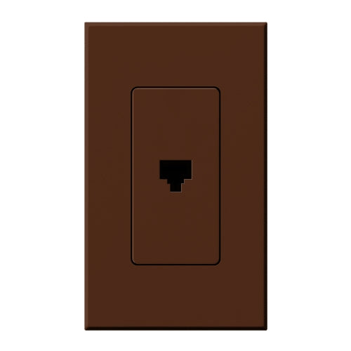 Lutron NT-PJ-SI Nova T, Single Telephone Jack, 6-Conductor, RJ11 in Sienna, Matte Finish