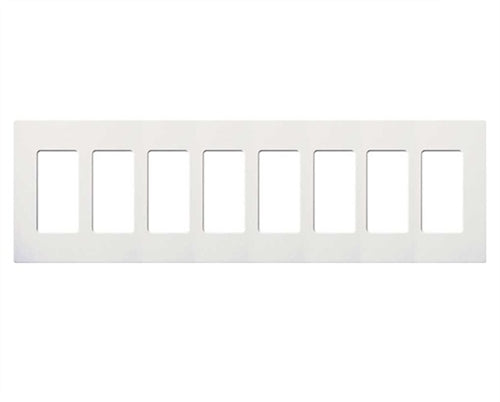 Lutron NT-R3R3R3R3R3R3R3R3-FB-BC Nova T Screwless 8 Gang Wallplate Decora Opening, Fins Broken, in Bright Chrome, Metal Finish