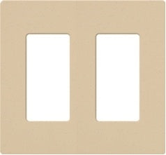 Lutron NT-R3R3-NFB-BE Nova T Screwless 2 Gang Wallplate Decora Opening, No Fins Broken, in Beige, Matte Finish