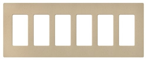 Lutron NT-R3R3R3R3R3R3-FB-TP Nova T Screwless 6 Gang Wallplate Decora Opening, Fins Broken, in Taupe, Matte Finish