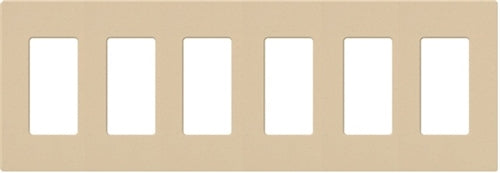 Lutron NT-R3R3R3R3R3R3-NFB-BE Nova T Screwless 6 Gang Wallplate Decora Opening, No Fins Broken, in Beige, Matte Finish