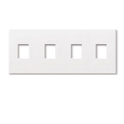 Lutron NT-SSSS-NFB-WH Nova T Screwless 4 Gang Wallplate, No Fins Broken, Decora Opening in White, Matte Finish