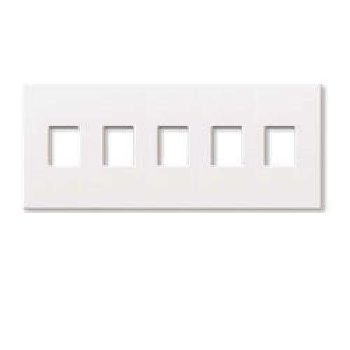 Lutron NT-SSSSS-NFB-BR Nova T Screwless 5 Gang Wallplate Non Fins Broken Decora Opening in Brown, Matte Finish