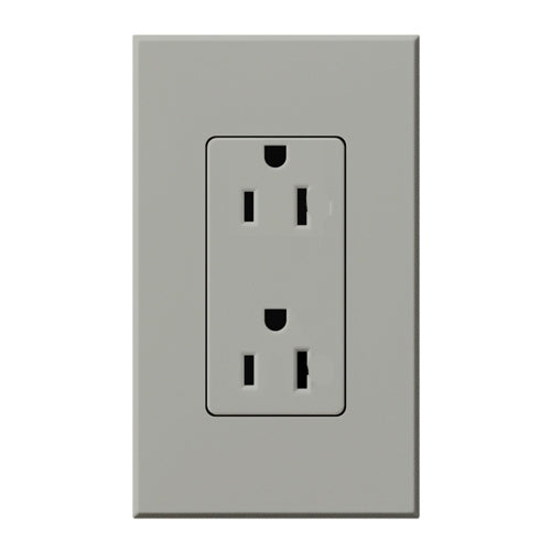 Lutron NTR-15-GR Nova T Receptacles 15A 125V in Gray, Matte Finish