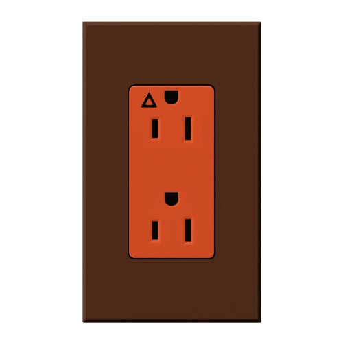Lutron NTR-15-IG-OR-SI Nova T 15A, 125V, Isolated Ground Receptacle in Sienna, Matte Finish