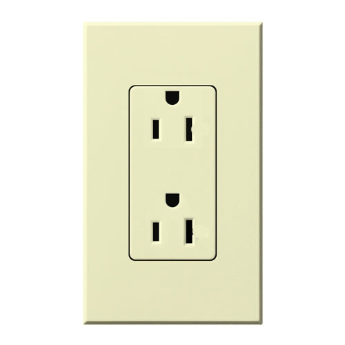Lutron NTR-15-TR-AL Nova T Tamper Resistant Receptacles 15A 125V in Almond, Matte Finish